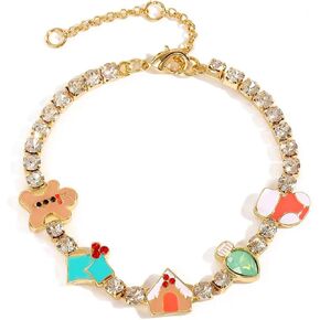 Womens Gifts for Christmas Christmas Ornaments Christmas Bracelet Christmas Gifts Cute Bracelet Cubic Zirconia BraceletCute Cute Gingerbread Star Light Bulb Bracelet