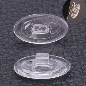 Eyeglass Nose Pads 11mm 2Pairs Pushin Eyeglasses Nose Pads Soft Silicone Oval Shaped Push Slide Snap in for Eye Glasses Nose Pads Sunglass