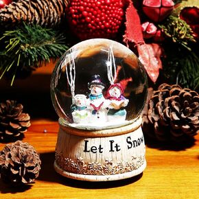 Topadorn Musical Water Glass Snow Globe Glitter Water Globe, Let it Snow