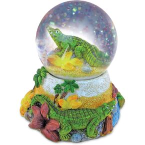 COTA Global Alligator Stone Snow Globe - Sparkly Water Globe Figurine with Sparkling Glitter, Collectible Novelty Ornament for Home Decor, for Birthdays, Christmas, and Valentine's Day