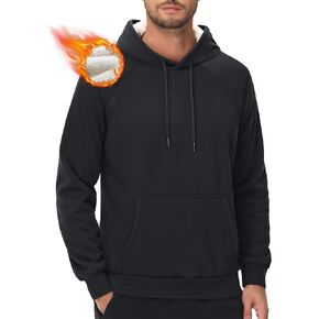 MAGCOMSEN Men's Sherpa Hoodie Heavyweight Fleece Lined Thick Winter Thermal Athletic Sweatshirt with Kangaroo Pocket