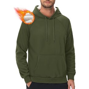 MAGCOMSEN Men's Sherpa Hoodie Heavyweight Fleece Lined Thick Winter Thermal Athletic Sweatshirt with Kangaroo Pocket