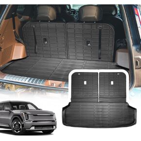 Cargo Liner Compatible with 2024 Kia EV9 Trunk Mat Cargo Mat Back Seat Cover Protector Dog Liner Pet Mat Cargo Trunk Liner(Backrest Mats+Trunk Mat)