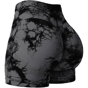 QOQ Workout Shorts Womens Seamless Scrunch Gym Shorts High-Waisted Butt Lifting Fitness Shorts