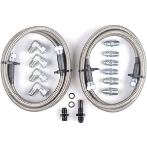 6AN 70" Transmission Cooler Hose Kit for GM Chevy Transmission 4L80E TH350 TH400 4L60E 700R4 200-4R TR6060 Ford AOD 4R100 4R70W and C5,Stainless Steel Braided Lines