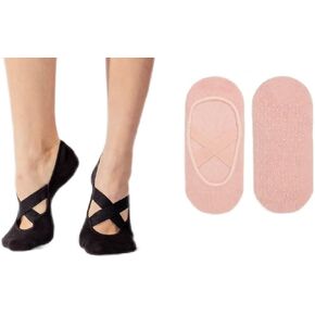 Girls Socks 6-8 Years Old Bamboo Grip Socks Pilates Yoga Dance Barre Ballet Non Slip Crew