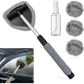 Pincuttee Car Windshield Cleaning Tool,Car Window Cleaner,Interior Car Cleaner Kit,Expandable Car Window Cleaner kit,Universal Car Accessories(Blue)