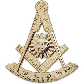 Past Master Masonic Auto Emblem - [Gold][3'' Tall]