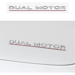 Tesla Dual Motor Emblem Sticker 3D Tailgate Sticker Compatible for 2012-2025 Model 3 Model Y Model X Model S Accessories Side Rear Trunk Decoration (Matte Black)