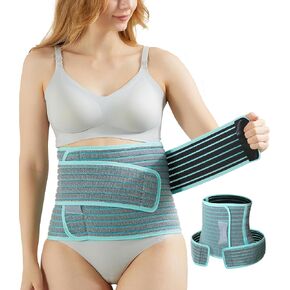 Maternity Belt 2 in 1 Postpartum Belly Bands for Pregnant Women Pregnancy, Back Pain Relief, C Section Recovery, Waist Binder, Rayon Made with Bamboo Charcoal Fiber(Premium Gentle Mint, M)