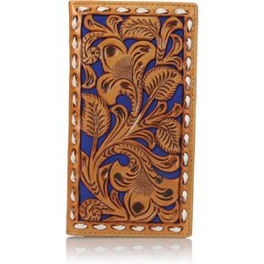 Nocona Men's Blue Floral Pierced Rodeo Buck