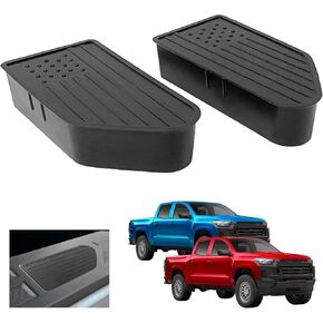 Bed Rail Stake Pocket Covers for 2023 2024 2025 2026 GMC Canyon and Chevy Colorado Rear Truck Tonneau Covers Made of ABS Material Wear Resistant Anti Rust 2024 Chevrolet Colorado Caps Rail-2pcs