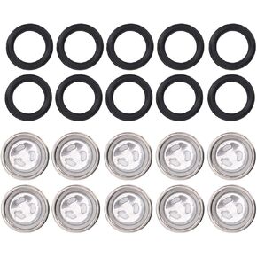 10 Pcs Master Cylinder Sight Glass, Brake Master Cylinder Sight Glass with O Ring for Motorcycle ATV (18MM)