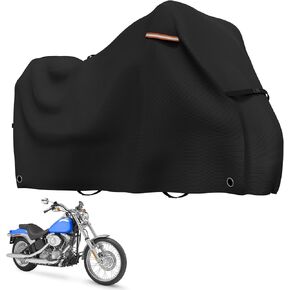 Motorcycle Covers, Outdoor Waterproof Motorbike Covers All Season Universal Weather Protection for Harley Davidson Touring Models,Universal Fit XL - 86x41x49, Black