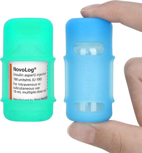 Insulin Vial Protector Case for 10ML Short Vials (Novolog/Humalog/Humulin), Anti-Break Insulin Case Holder, Convenient Insulin Bottle Protector Sleeve for Diabetic Travel - Blue in Kuwait