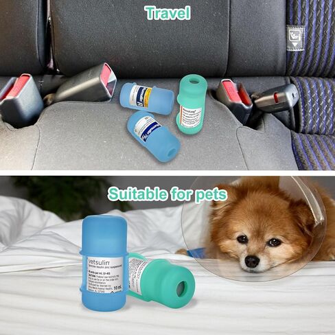 Insulin Vial Protector Case for 10ML Short Vials (Novolog/Humalog/Humulin), Anti-Break Insulin Case Holder, Convenient Insulin Bottle Protector Sleeve for Diabetic Travel - Blue in Kuwait