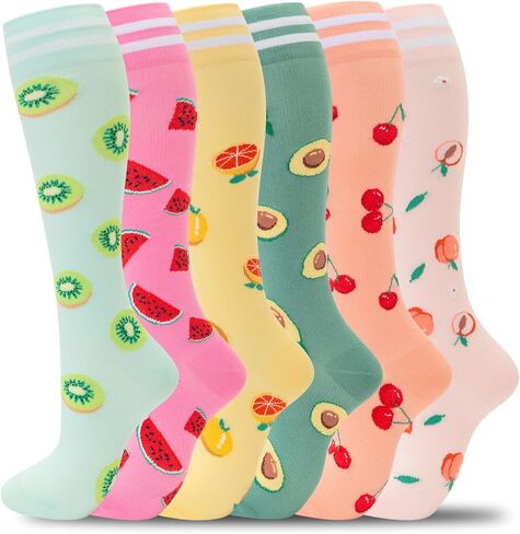 fenglaoda Compression Socks for Women Men Support Circulation 6 Pairs Socks For Nurse, Travel, Flight in Saudi Arabia