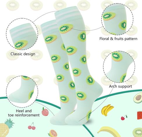 fenglaoda Compression Socks for Women Men Support Circulation 6 Pairs Socks For Nurse, Travel, Flight in Saudi Arabia