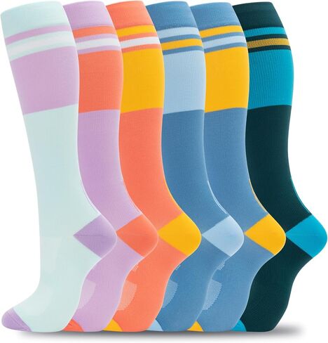 fenglaoda Compression Socks for Women Men Support Circulation 6 Pairs Socks For Nurse, Travel, Flight in Saudi Arabia