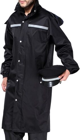 iCreek Raincoat Waterproof Long Rain Jacket Lightweight Rainwear Reflective with Packable Hood for Men Women Adults in Saudi Arabia