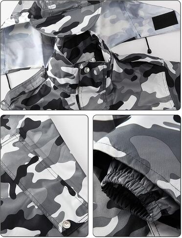 iCreek Raincoat Waterproof Long Rain Jacket Lightweight Rainwear Reflective with Packable Hood for Men Women Adults in Saudi Arabia