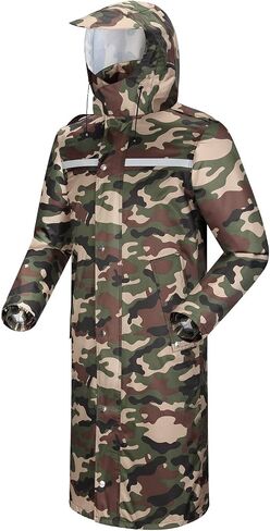 iCreek Raincoat Waterproof Long Rain Jacket Lightweight Rainwear Reflective with Packable Hood for Men Women Adults in Saudi Arabia
