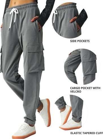 SPECIALMAGIC Women's Cargo Sweatpants 2 Pack Cotton Athletic Joggers 4 Pockets Sporty Pants in Saudi Arabia