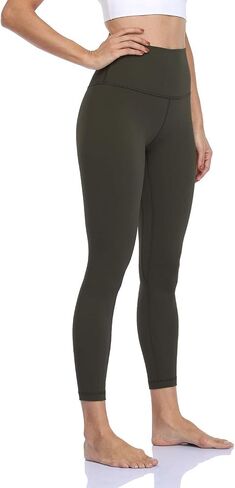 HeyNuts Essential Leggings, High Waisted Compression Soft Pants Workout Athletic Yoga Pants 25" in Kuwait