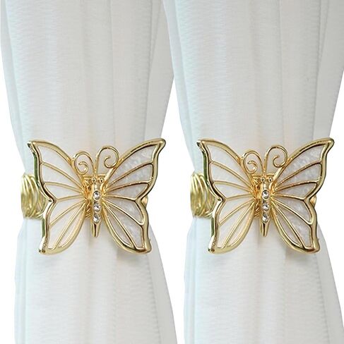 2 Piece Butterfly Shell Metal Curtain Fixer, Curtain Tiebacks for Bedroom, Living Room, Kitchen, Office Curtain Decoration in Saudi Arabia