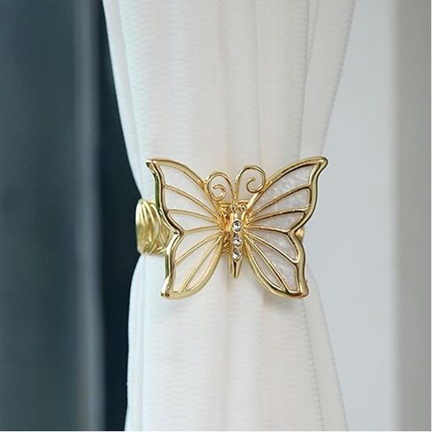 2 Piece Butterfly Shell Metal Curtain Fixer, Curtain Tiebacks for Bedroom, Living Room, Kitchen, Office Curtain Decoration in Saudi Arabia