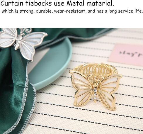 2 Piece Butterfly Shell Metal Curtain Fixer, Curtain Tiebacks for Bedroom, Living Room, Kitchen, Office Curtain Decoration in Saudi Arabia
