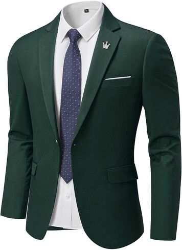 MrSure Men's Blazer Slim Fit One Button Suit Jacket, Casual Lightweight Sport Coats for Daily in Saudi Arabia