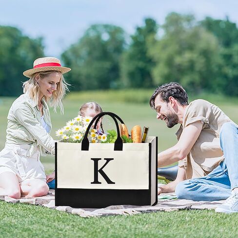 Gifts For Women Personalized Initial Tote Bag Birthday Gifts For Women Her Mom Teacher Friend Sister Christmas Gifts in Kuwait