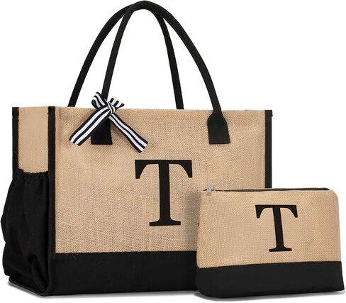 Gifts For Women Personalized Initial Tote Bag Birthday Gifts For Women Her Mom Teacher Friend Sister Christmas Gifts in Kuwait