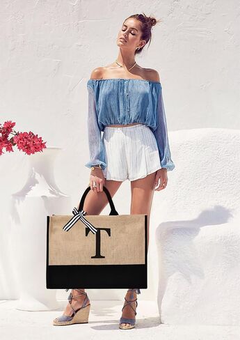 Gifts For Women Personalized Initial Tote Bag Birthday Gifts For Women Her Mom Teacher Friend Sister Christmas Gifts in Kuwait