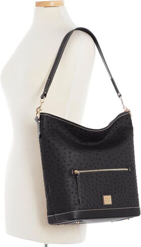 Dooney & Bourke Handbag, Ostrich Hobo Shoulder Bag - Black in Saudi Arabia