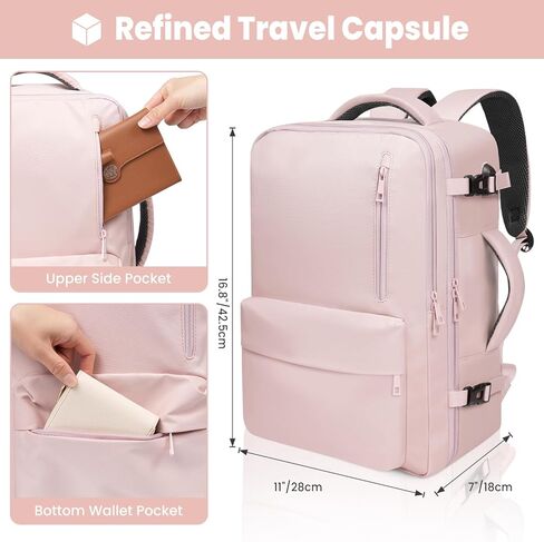 35L Travel Backpack | 180° All-Open Design | Multi-Pockets | Airline Approved Carry on |15.6 inch Laptop Compartment | USB Port |Perfect for Travel Business College Bookbags | For Men Women ,Black in Saudi Arabia