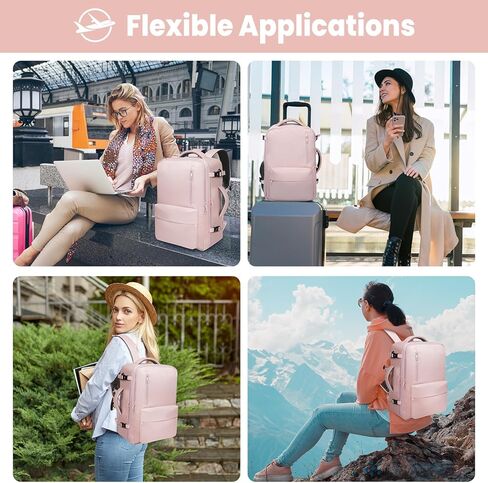 35L Travel Backpack | 180° All-Open Design | Multi-Pockets | Airline Approved Carry on |15.6 inch Laptop Compartment | USB Port |Perfect for Travel Business College Bookbags | For Men Women ,Black in Saudi Arabia