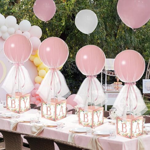 6 Sets 24" Brown Tulle Tutu Balloon with Wood Grain Boxes Baby Bear Party Table Decoration for Bear Baby Shower Table Centerpieces Balloon Tulle Cover for Boy Birthday Gender Reveal in Saudi Arabia