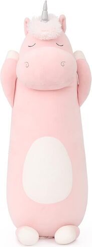 morismos 36.2 "وسادة الجسم يونيكورن كبيرة المعانقة وسادة الحيوان المحشو يونيكورن، لعبة أفخم لينة للأطفال فتاة، وسادة الجسم الحيوان لعيد الميلاد عيد ميلاد عيد الحب، الوردي in Kuwait