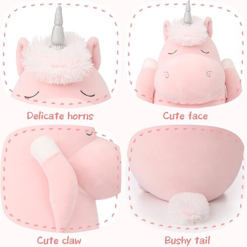 morismos 36.2 "وسادة الجسم يونيكورن كبيرة المعانقة وسادة الحيوان المحشو يونيكورن، لعبة أفخم لينة للأطفال فتاة، وسادة الجسم الحيوان لعيد الميلاد عيد ميلاد عيد الحب، الوردي in Kuwait