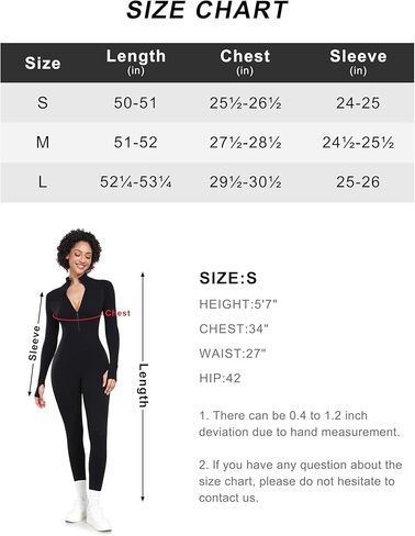 Little Donkey Andy Women's Long Sleeve Ribbed Jumpsuit Zip Up Front Workout Bodycon Romper, Thumbhole in Saudi Arabia