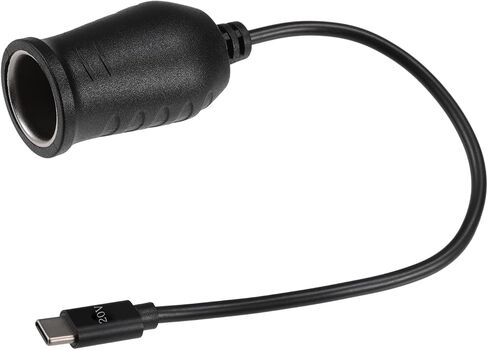 Motoforti 20V Cigarette Lighter Adapter/Interior USB Type C Male Cigarette Lighter Converter Cable for Car RV/Durable ABS Plastic 0.29m / 1 Pcs Black Long-lasting in Saudi Arabia