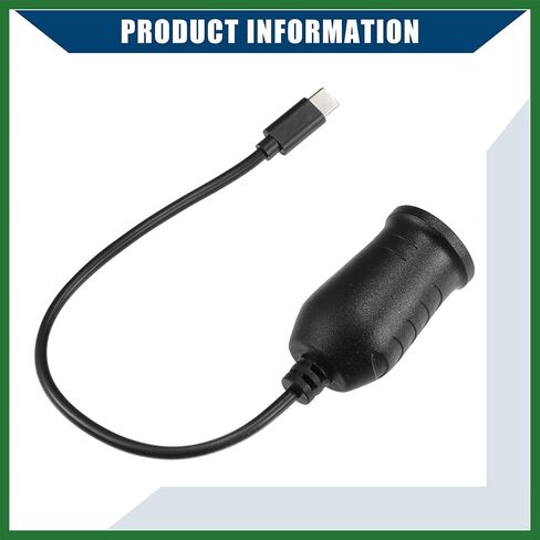 Motoforti 20V Cigarette Lighter Adapter/Interior USB Type C Male Cigarette Lighter Converter Cable for Car RV/Durable ABS Plastic 0.29m / 1 Pcs Black Long-lasting in Saudi Arabia