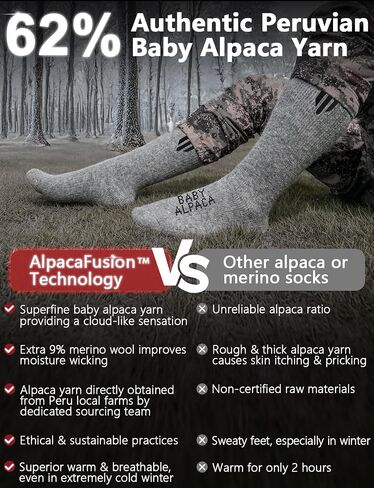 Alpaca Wool Heavyweight Thermal Boot Socks Winter Hunting Hiking Working Cold Weather Cushioned in Saudi Arabia