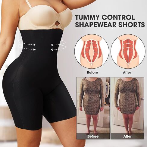 ملابس داخلية نسائية من COHTB للتحكم في البطن عالية الخصر، سراويل داخلية لتنحيف الجسم والفخذ in Kuwait