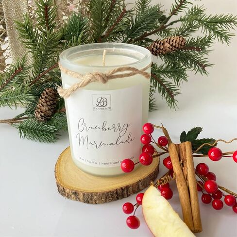 Winter & Fall Collection - Natural Soy Hand Poured Fragrant Candles, Frosted Jars with Bamboo Lid, Ideal for Home Decor & Relaxation, 90+ Hours Burn Time, 12oz (Sparkling Cranberry) in Saudi Arabia