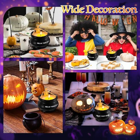 Halloween Decorations Skeleton Candle, Long Burning Soy Candle with Gothic Vintage Magic Skull Candlestick Ghost Bar Decor for Indoor Home Farmhouse Room Table Desk, Spooky Gift for Women Men in Saudi Arabia