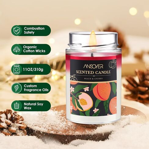 Scented Soy Candles, Aromatherapy Jar Candles for Home Scented, Long Lasting Candles with 65 Hour Burn Time 11oz, Candle Gifts Soy Candles Scents of (Pine & Eucalyptus) in Saudi Arabia