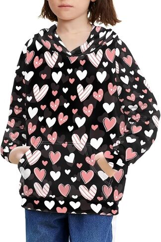 Xhuibop Fashion Design Kids Hoodies Girls 6-16 Long Sleeve Pullover Sweatshirt in Kuwait